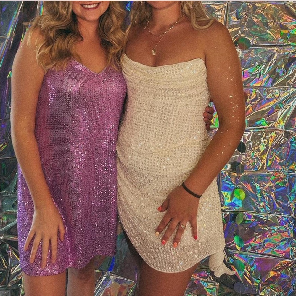Oh Polly White Sparkly Corset Skirt Set - Picture 4 of 6